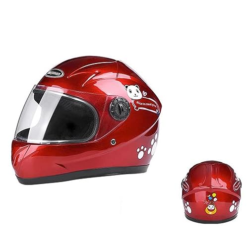 Children Full Face Electric Helmet with Visor, DOT Approved Boys Girls Motorcycle Bicycle MTB Kart Crash Helmet, Youth ATV Dirt Bicycle MTB Kart Bike Racing Helmet for 4-10 Years Kids