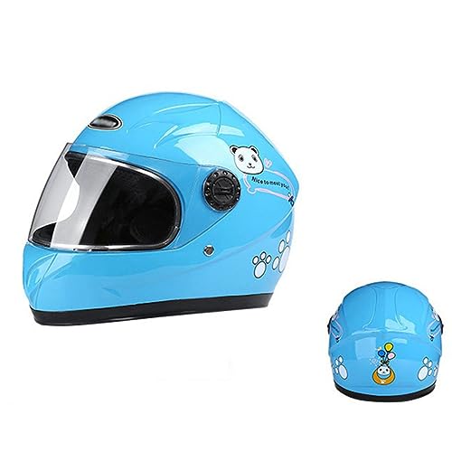 Children Full Face Electric Helmet with Visor, DOT Approved Boys Girls Motorcycle Bicycle MTB Kart Crash Helmet, Youth ATV Dirt Bicycle MTB Kart Bike Racing Helmet for 4-10 Years Kids