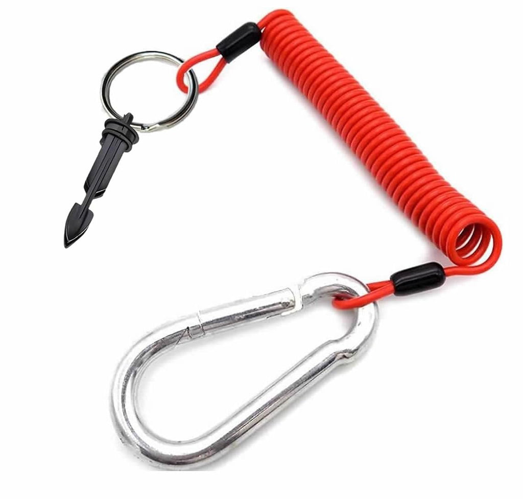 6' Breakaway Trailer Cable Trailer Brake Cable RV Stainless Steel Spring Towing Coiled Wire Safety Straps Ground Clip,for Breakaway Switch 4PCS