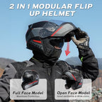 TRIANGLE Modular Motorcycle Helmets for Men Flip Up Full Face Helmet Dual Visor with Internal Sunshield DOT Approved