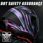 CYRIL Full Face Motorcycle Helmets for Adults Men & Women with Tinted and Clear Visor Meet Dot Approved