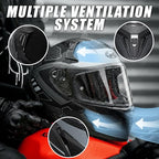 CYRIL Full Face Motorcycle Helmets for Adults Men & Women with Tinted and Clear Visor Meet Dot Approved