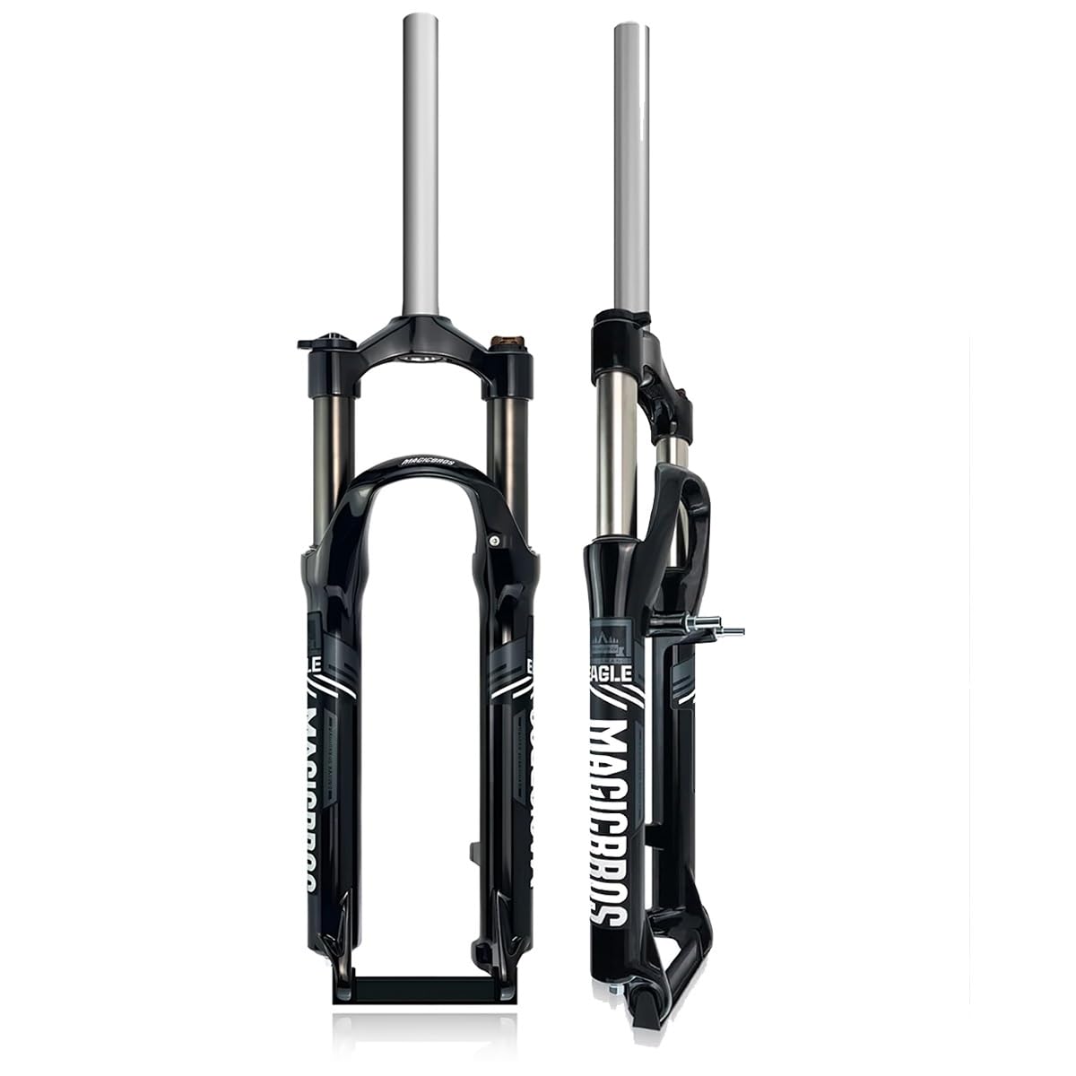 Bike Suspension Fork 26inch Travel 110mm Mountain Bikes Spring Fork 1-1/8" Straight Bike Mechanical Forks Disc Brake V-Brake Bike Fork Manual 9 * 100mm QR