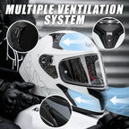 CYRIL Full Face Motorcycle Helmets for Adults Men & Women with Tinted and Clear Visor Meet Dot Approved