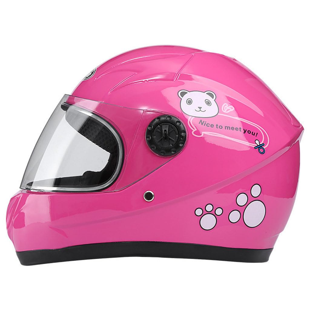 Youth & Kids Motorcycle Full Face Sport Helmet, 4-10 Years Old Children Cartoon Style Four-Wheel Motorbike Helmet, Boys Girls Street Cruiser ATV Moped Scooter Helmet, DOT Certified
