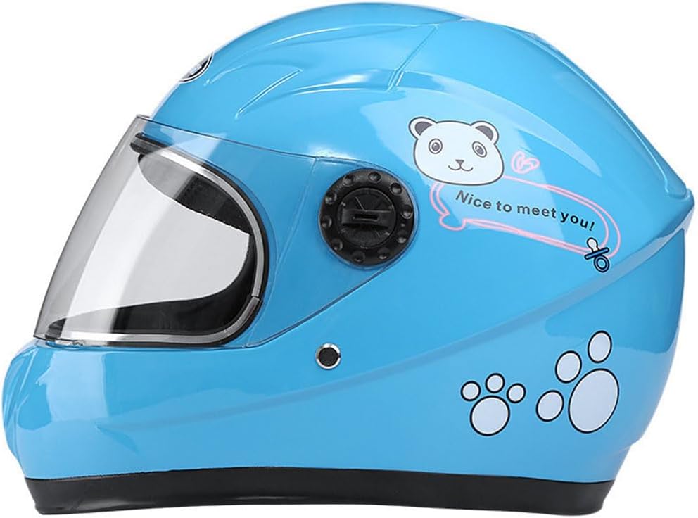Youth & Kids Motorcycle Full Face Sport Helmet, 4-10 Years Old Children Cartoon Style Four-Wheel Motorbike Helmet, Boys Girls Street Cruiser ATV Moped Scooter Helmet, DOT Certified