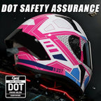 CYRIL Full Face Motorcycle Helmets for Adults Men & Women with Tinted and Clear Visor Meet Dot Approved