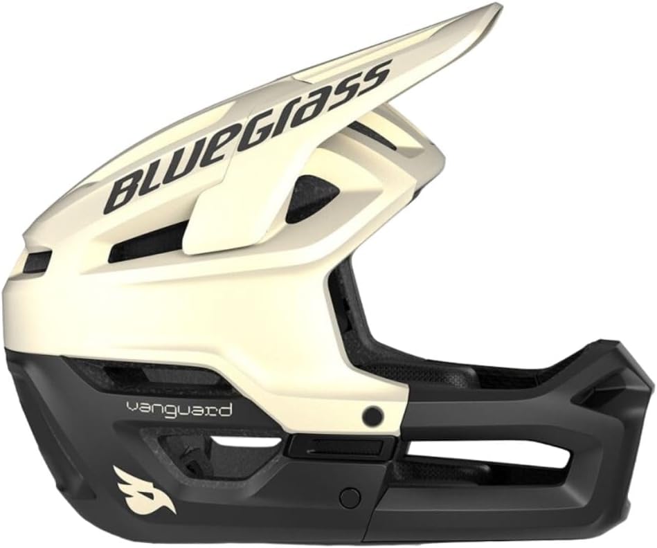 Bluegrass Vanguard Core MIPS Full Face Bicycle Helmet | Multiple Sizes | Multiple Colors (Black/White, Medium), White/Black