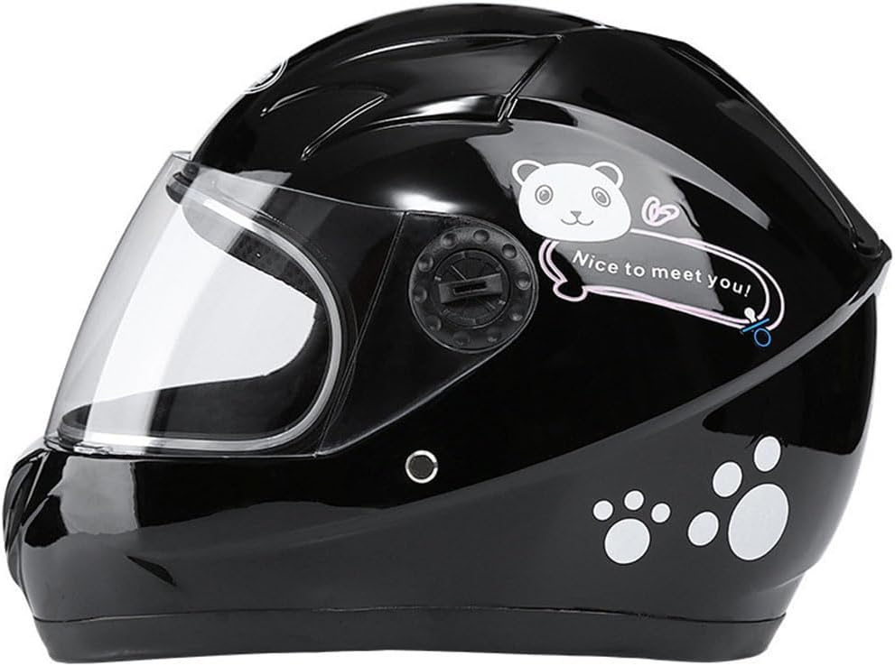 Youth & Kids Motorcycle Full Face Sport Helmet, 4-10 Years Old Children Cartoon Style Four-Wheel Motorbike Helmet, Boys Girls Street Cruiser ATV Moped Scooter Helmet, DOT Certified