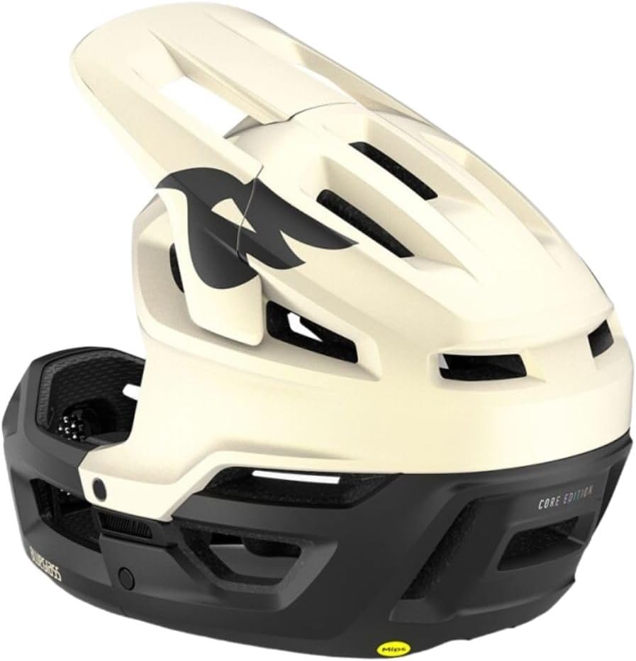 Bluegrass Vanguard Core MIPS Full Face Bicycle Helmet | Multiple Sizes | Multiple Colors (Black/White, Medium), White/Black
