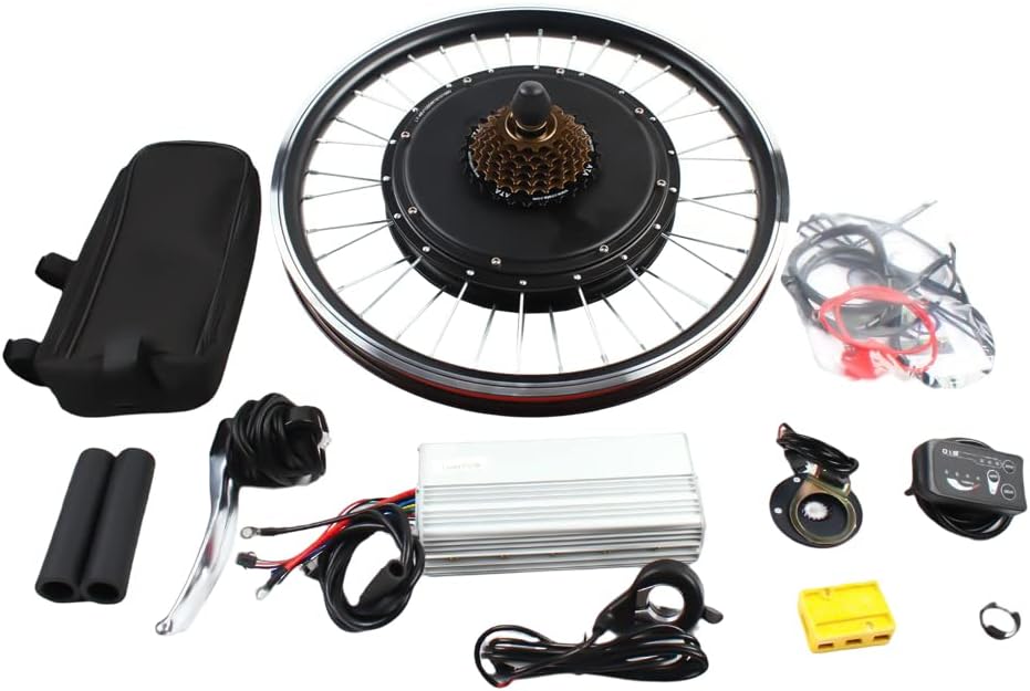 YIYIBYUS 20" Electric Bike Conversion Kit 48V 1000W Rear Wheel Bicycle Brushless and Toothless Motor Kit with Controller E-Bike Rear Hub Motor for 20Inch Bikes