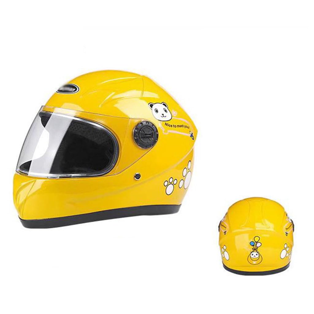 Children Full Face Electric Helmet with Visor, DOT Approved Boys Girls Motorcycle Bicycle MTB Kart Crash Helmet, Youth ATV Dirt Bicycle MTB Kart Bike Racing Helmet for 4-10 Years Kids