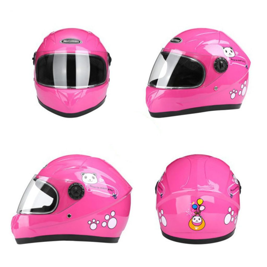 Youth & Kids Motorcycle Full Face Sport Helmet, 4-10 Years Old Children Cartoon Style Four-Wheel Motorbike Helmet, Boys Girls Street Cruiser ATV Moped Scooter Helmet, DOT Certified