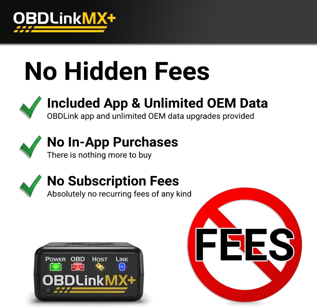 OBDLink MX+ OBD2 Bluetooth Scanner for iPhone, Android, and Windows