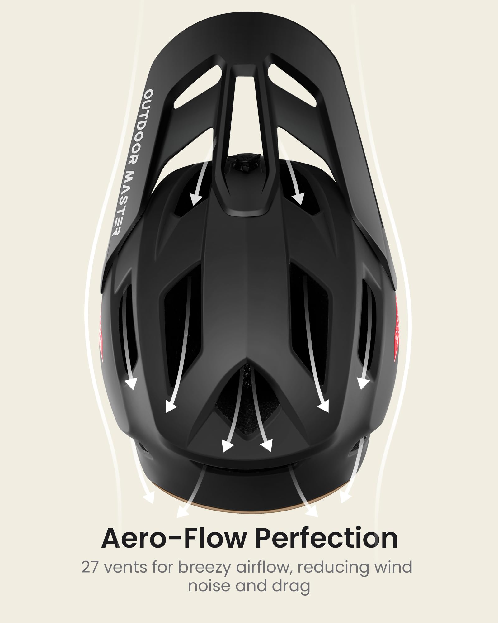 OutdoorMaster Full Face Mountain Bike Helmet for Men & Women-Two Removable Chin Pad Mountain Bike Helmet Grizzly, Ventilation Lightweight Racing Downhill DH BMX MTB Helmet