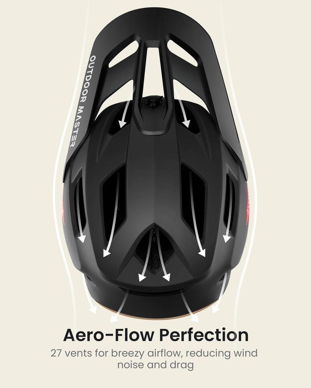 OutdoorMaster Full Face Mountain Bike Helmet for Men & Women-Two Removable Chin Pad Mountain Bike Helmet Grizzly, Ventilation Lightweight Racing Downhill DH BMX MTB Helmet