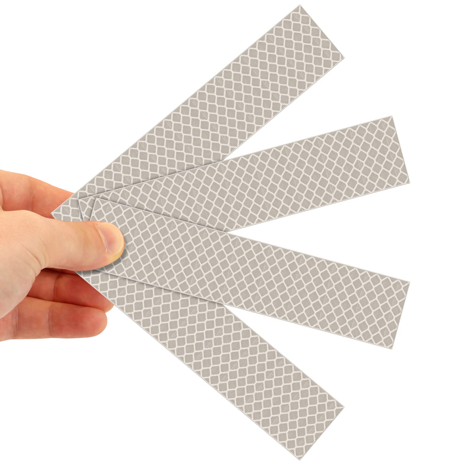 SmartSign 1.2 x 6 inch Red Reflective Strips - Pack of 4, Premium 3M Diamond Grade Reflective Stickers for Night Safety/Backpacks/Bicycles/Vehicles, Hi-Tack Adhesive, Made in USA