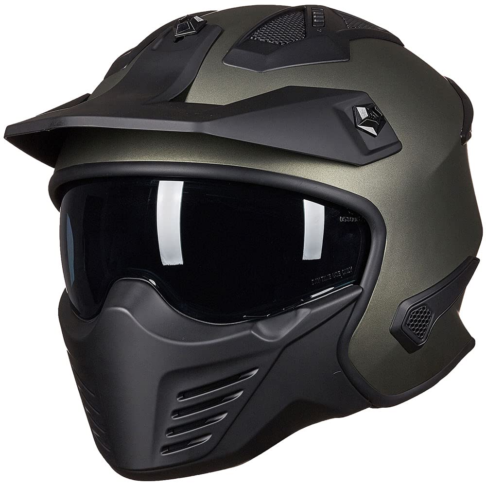 ILM Open Face Motorcycle 3/4 Half Helmet for Dirt Bike Moped ATV UTV Motocross Electric Cruiser Scooter DOT Model 726X(Matte Black,S)