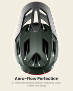 OutdoorMaster Full Face Mountain Bike Helmet for Men & Women-Two Removable Chin Pad Mountain Bike Helmet Grizzly, Ventilation Lightweight Racing Downhill DH BMX MTB Helmet