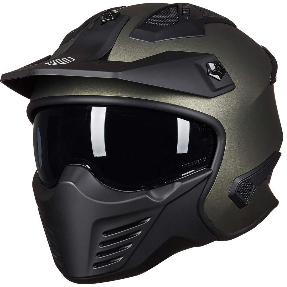 ILM Open Face Motorcycle 3/4 Half Helmet for Dirt Bike Moped ATV UTV Motocross Electric Cruiser Scooter DOT Model 726X(Matte Black,S)