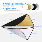 NEEWER 43 Inch/110 Centimeter Light Reflector Diffuser 5 in 1 Collapsible Multi Disc with Bag - Translucent, Silver, Gold, White, and Black for Studio Photography Lighting Outdoor