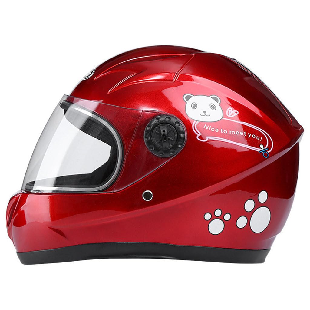 Youth & Kids Motorcycle Full Face Sport Helmet, 4-10 Years Old Children Cartoon Style Four-Wheel Motorbike Helmet, Boys Girls Street Cruiser ATV Moped Scooter Helmet, DOT Certified