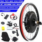YIYIBYUS 20" Electric Bike Conversion Kit 48V 1000W Rear Wheel Bicycle Brushless and Toothless Motor Kit with Controller E-Bike Rear Hub Motor for 20Inch Bikes