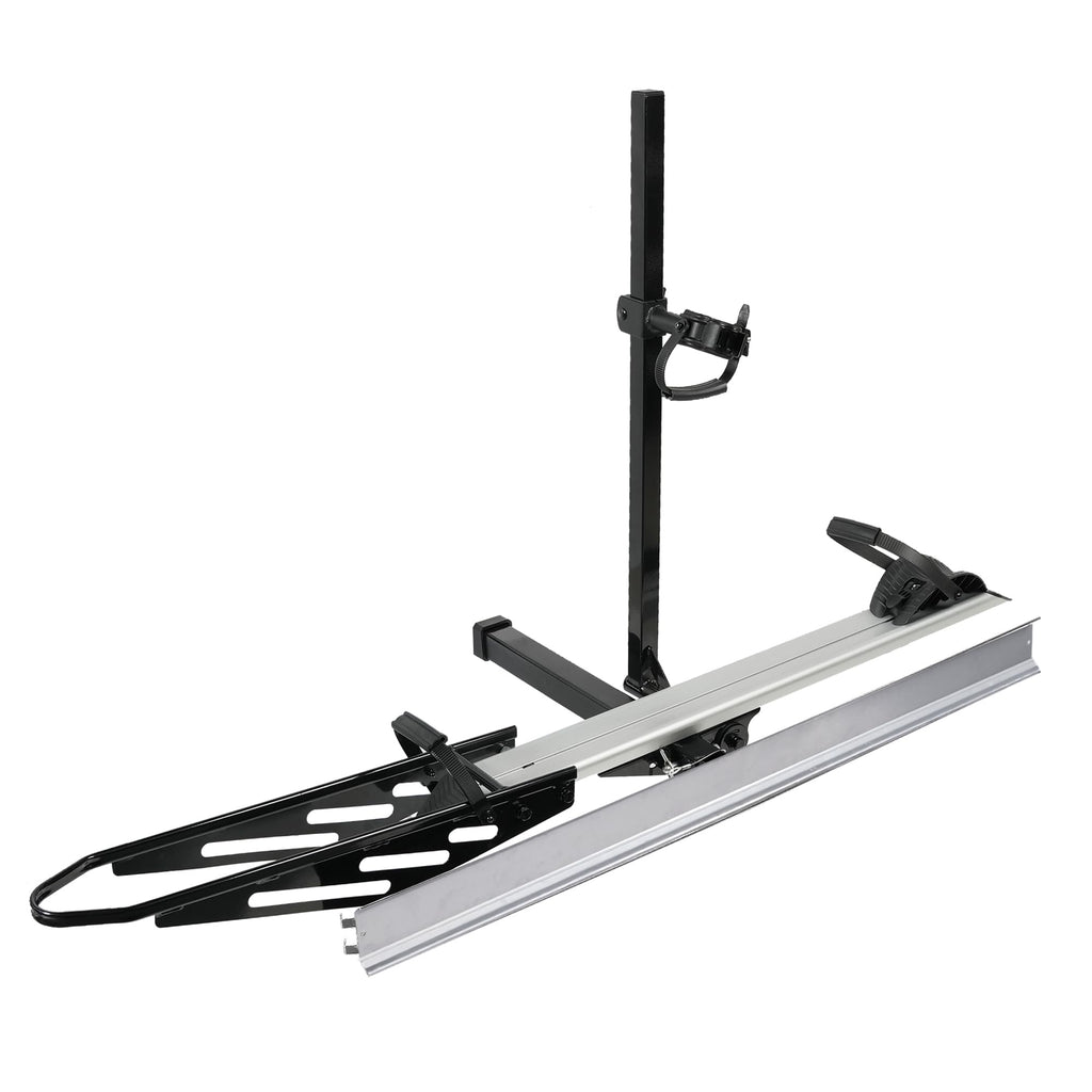 RokRack S One 1-Ebike Rack with Ramp, 100 lbs Capacity, Single Hitch Mount Electric Bike Rack, Fits up to 5" Fat Tire Width and 50" Wheelbase, Ebike Carrier Rack for 2" Receiver for Cars SUVs Vans RVs