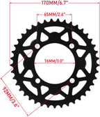 420 Chain 41 Tooth Rear Sprocket 76mm Front 16 Toothe 17mm with Chain Breaker for Chinese 50 70 90 110 125cc SSR CRF50 CRF70 XR50 Mini Bike ATV Go Kart Taotao Coolster Pit Dirt Bike