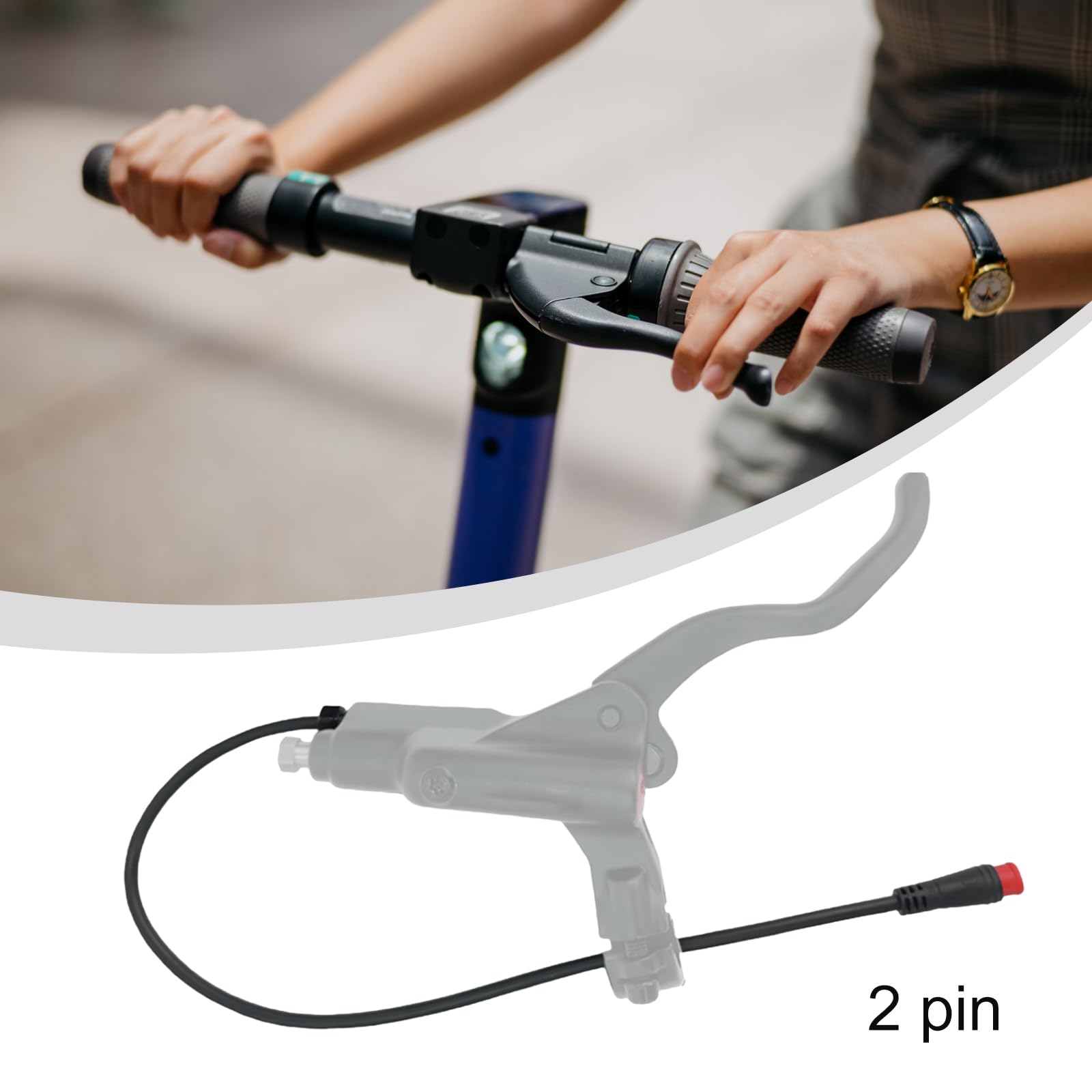 Ebike Brake Sensor for Any Electric Bicycle, Cut Off Power Brakes 2/3 Pin 2A 2Y, Electric Bicycles Hydraulic Cut Off Power Brake Connector Kits(2 pins)