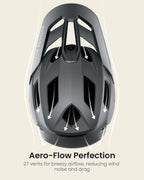 OutdoorMaster Full Face Mountain Bike Helmet for Men & Women-Two Removable Chin Pad Mountain Bike Helmet Grizzly, Ventilation Lightweight Racing Downhill DH BMX MTB Helmet