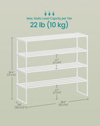 SONGMICS Shoe Rack, 3-Tier Shoe Organizer, Metal Storage Shelf, Upright or Upside Down, for 16-20 Pairs, Stackable, for Entryway, 11.8 x 36.2 x 21.7 Inches, Black ULSA303B02