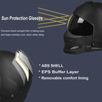 Full Face Motorcycle Helmet for Unisex-Adult Dirt Bike ATV Scooter Cruiser 3/4 Face Motocross Helmet Interchangeable Mouth Cover DOT Approved