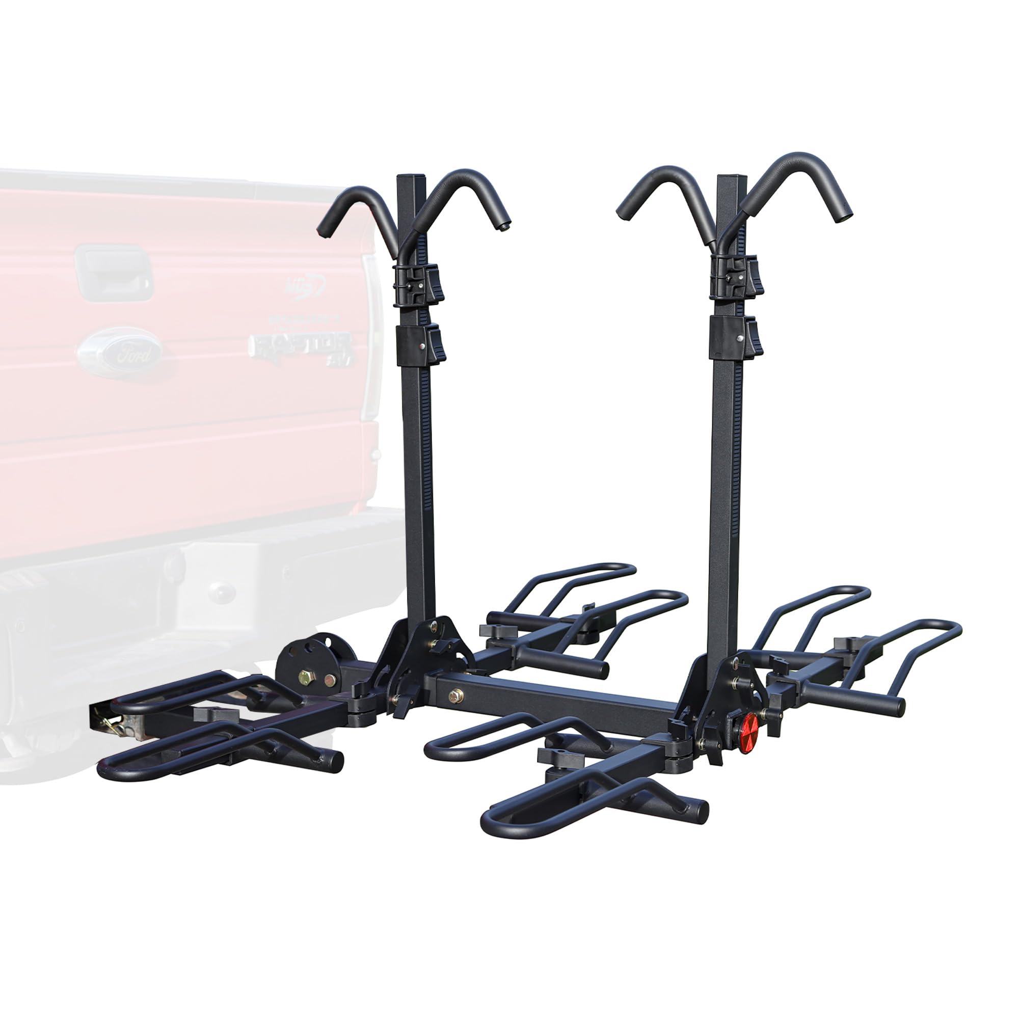 Rockland Foldable 2-Ebike Rack, 200 lbs Capacity, Hitch Mount Electric Bike Rack, Fits up to 5" Fat Tire Width and 50" Wheelbase, Ebike Carrier Rack for 2" Receiver for Cars SUVs Vans RVs