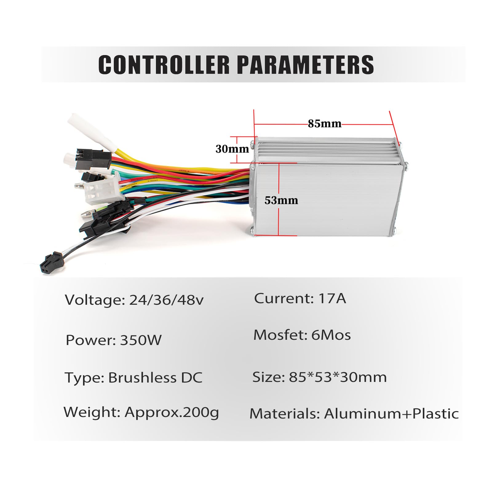 24V 36V 48V Electric Bike Controller Kit 17A 350W Brushless Motor Controller and Ebike LCD Display Electric Scooter Controller Electric Bicycle Speed Controller with Ebike Screen BLDC Controller