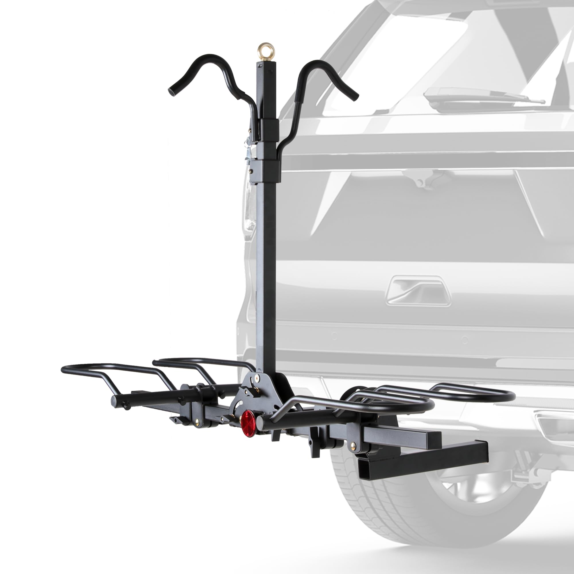 Rockland Foldable 2-Ebike Rack, 200 lbs Capacity, Hitch Mount Electric Bike Rack, Fits up to 5" Fat Tire Width and 50" Wheelbase, Ebike Carrier Rack for 2" Receiver for Cars SUVs Vans RVs