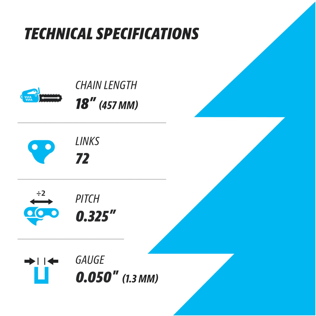 Premium 20 Inch Chainsaw Chain 3/8" Pitch .063" Gauge 72 DL - Fits Husqvarna 480, 465 (Rancher), 570XP, 575XP, 576XP, STIHL and More - 203ATMD009, 75LPX072G, 75EXL072G, 75EXJ072G (3 Chains)
