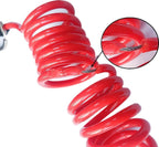 6' Breakaway Trailer Cable Trailer Brake Cable RV Stainless Steel Spring Towing Coiled Wire Safety Straps Ground Clip,for Breakaway Switch 4PCS