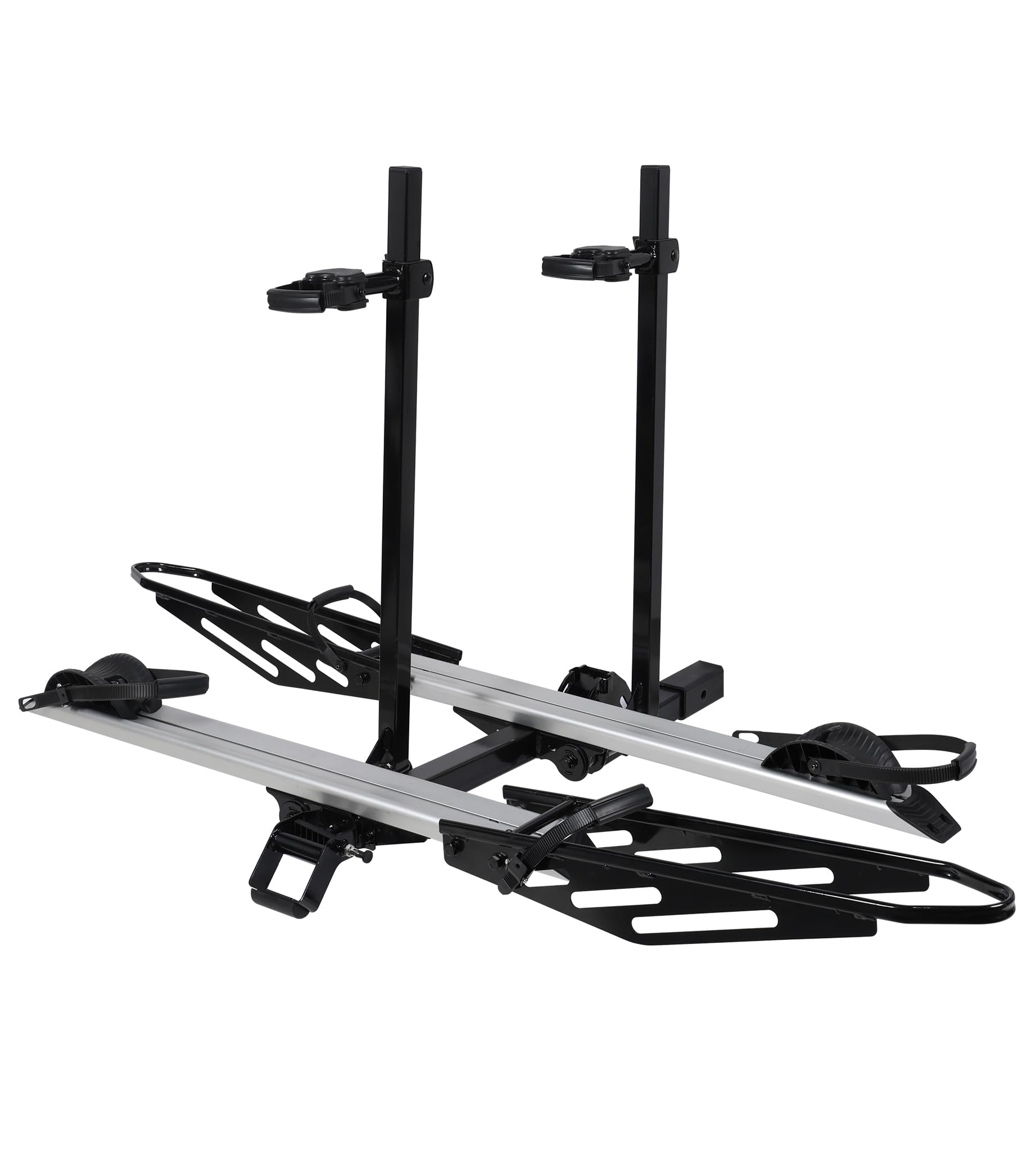 Rockland Foldable 2-Ebike Rack, 200 lbs Capacity, Hitch Mount Electric Bike Rack, Fits up to 5" Fat Tire Width and 50" Wheelbase, Ebike Carrier Rack for 2" Receiver for Cars SUVs Vans RVs
