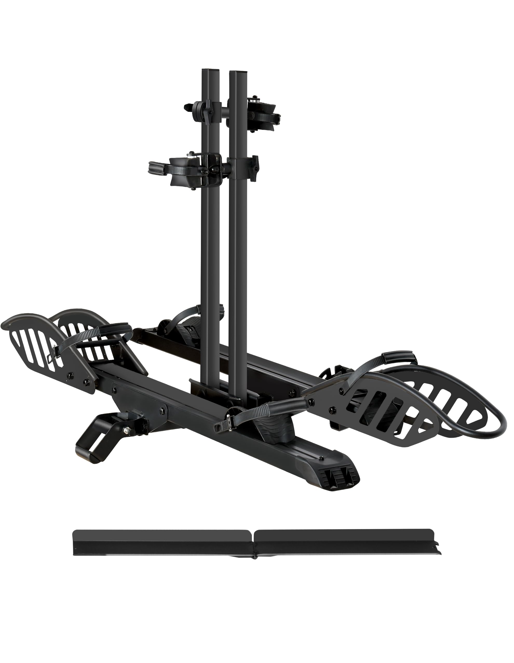 Rockland Foldable 2-Ebike Rack, 200 lbs Capacity, Hitch Mount Electric Bike Rack, Fits up to 5" Fat Tire Width and 50" Wheelbase, Ebike Carrier Rack for 2" Receiver for Cars SUVs Vans RVs