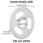Chain Sprocket Kit, T8F Front and Rear Sprocket Chain Replacement High Power Steel T8F Gear Chain Set for Modified Karts ATVs and Mini Motorcycles