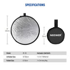 NEEWER 43 Inch/110 Centimeter Light Reflector Diffuser 5 in 1 Collapsible Multi Disc with Bag - Translucent, Silver, Gold, White, and Black for Studio Photography Lighting Outdoor