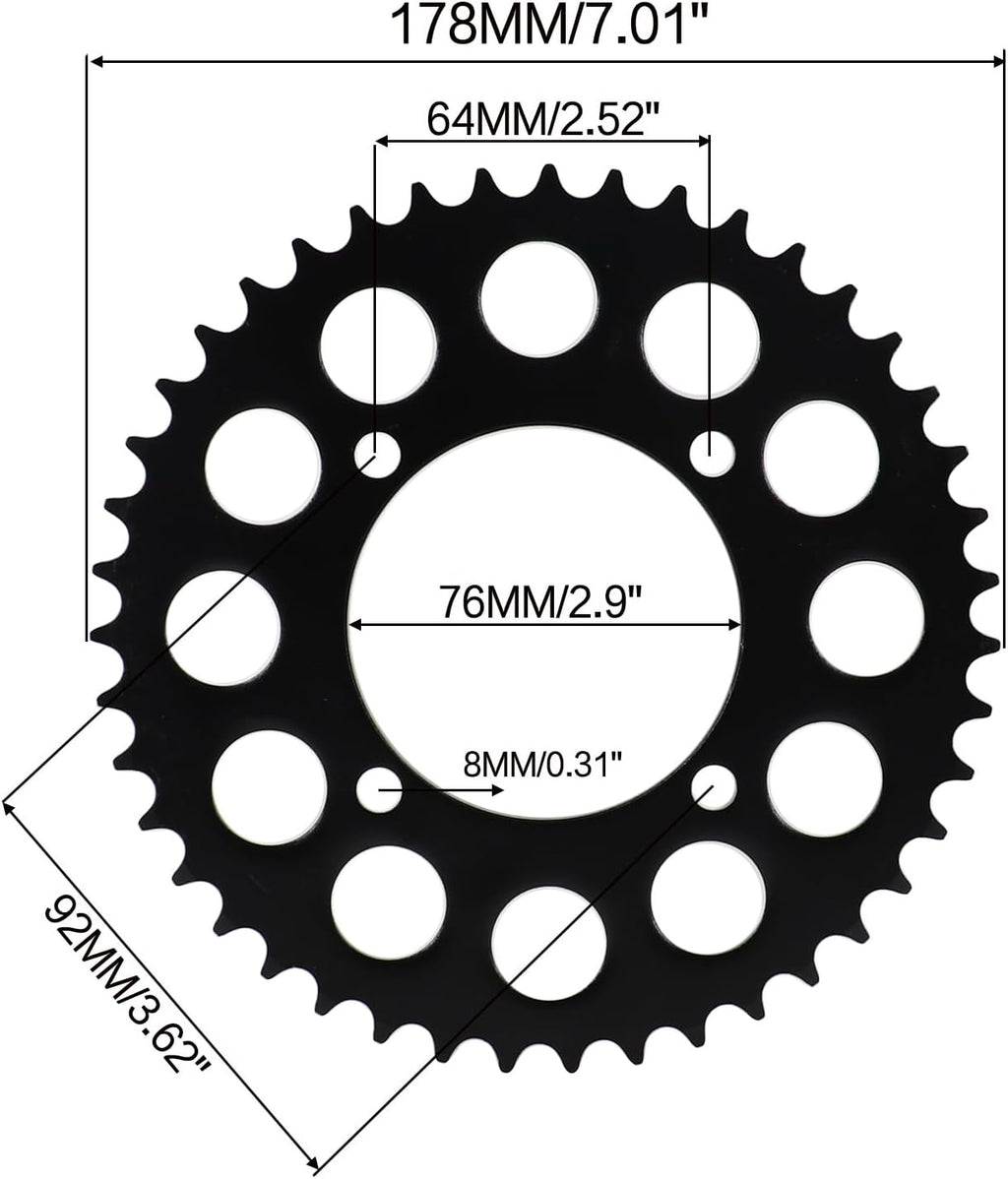 428 Chain 43 Tooth Rear Sprocket 76mm Front 15 Toothe 17mm with Chain Breaker for apollo z40 Chinese 110 125cc Pit Dirt Bike