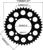 428 Chain 43 Tooth Rear Sprocket 76mm Front 15 Toothe 17mm with Chain Breaker for apollo z40 Chinese 110 125cc Pit Dirt Bike