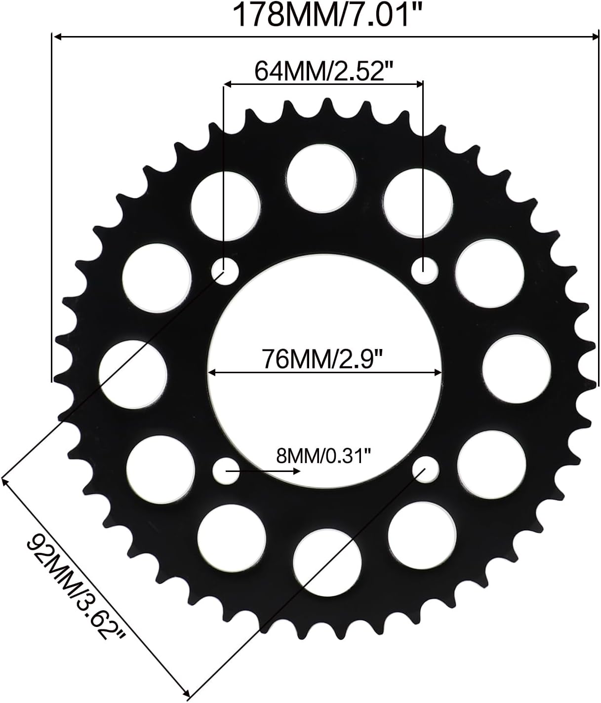 428 Chain 43 Tooth Rear Sprocket 76mm Front 15 Toothe 17mm with Chain Breaker for apollo z40 Chinese 110 125cc Pit Dirt Bike