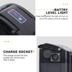 36V 48V E Bike Lithium Battery, Silver Fish Lithium-ion Battery with 30A BMS for 250W/350W/500/750/900/1000W Motors, Safe Lock, Led Indicator Light for Controller (48V 15AH)