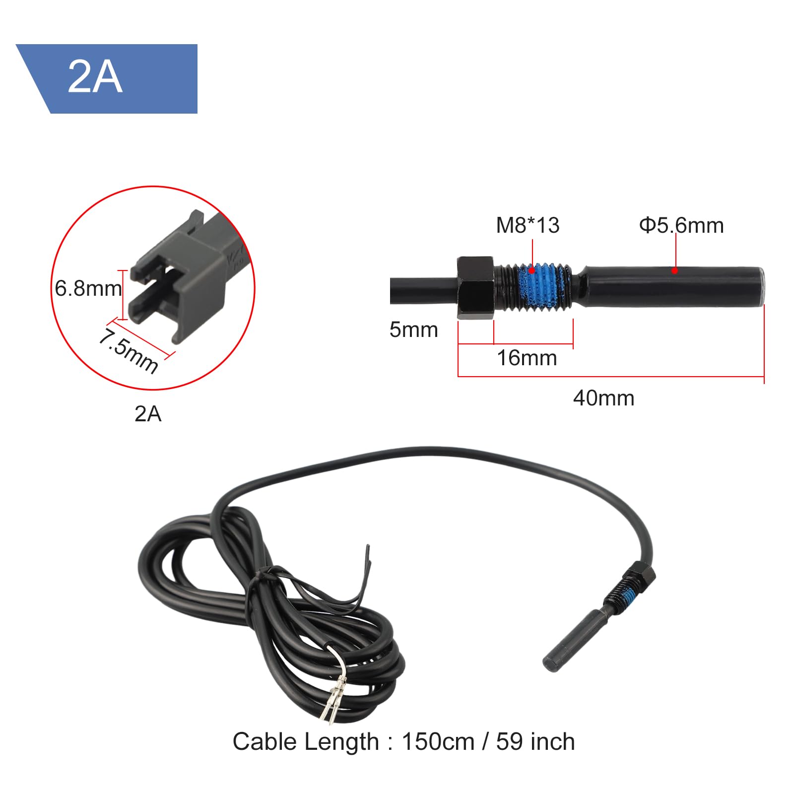 Ebike Brake Sensor for Any Electric Bicycle, Cut Off Power Brakes 2/3 Pin 2A 2Y, Electric Bicycles Hydraulic Cut Off Power Brake Connector Kits(2 pins)