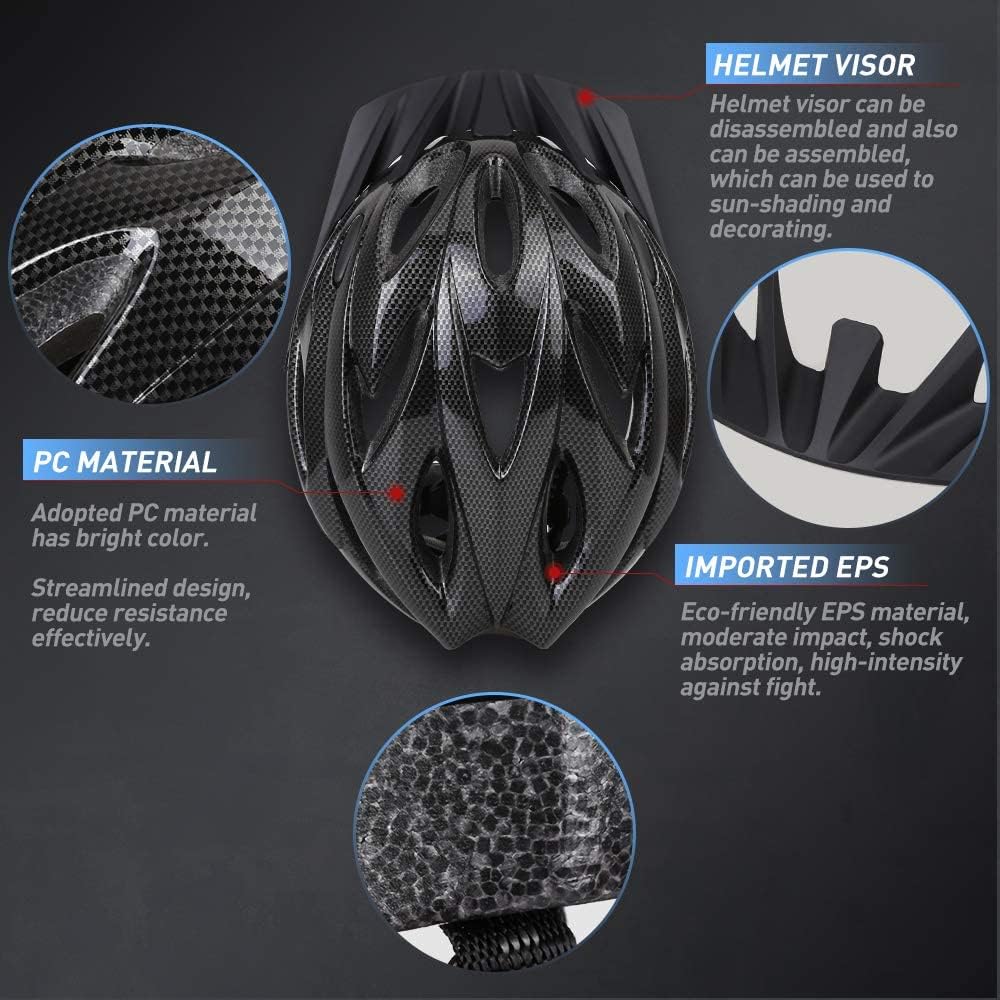 JBM Bike Helmet, Bicycle Helmet for Men and Women, Bike Helmet for Adult Cycling Helmet with Visor