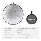 NEEWER 43 Inch/110 Centimeter Light Reflector Diffuser 5 in 1 Collapsible Multi Disc with Bag - Translucent, Silver, Gold, White, and Black for Studio Photography Lighting Outdoor