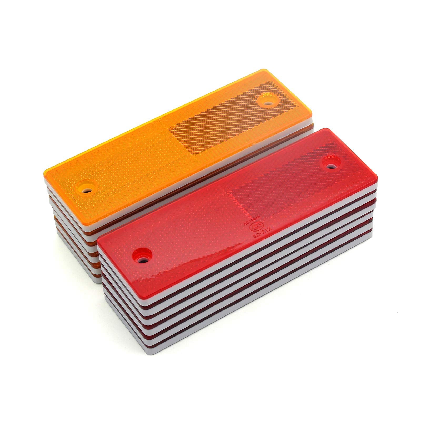 6" Rectangular Stick-on/Screw Mount Reflectors (Kit 3/Yellow+Red)